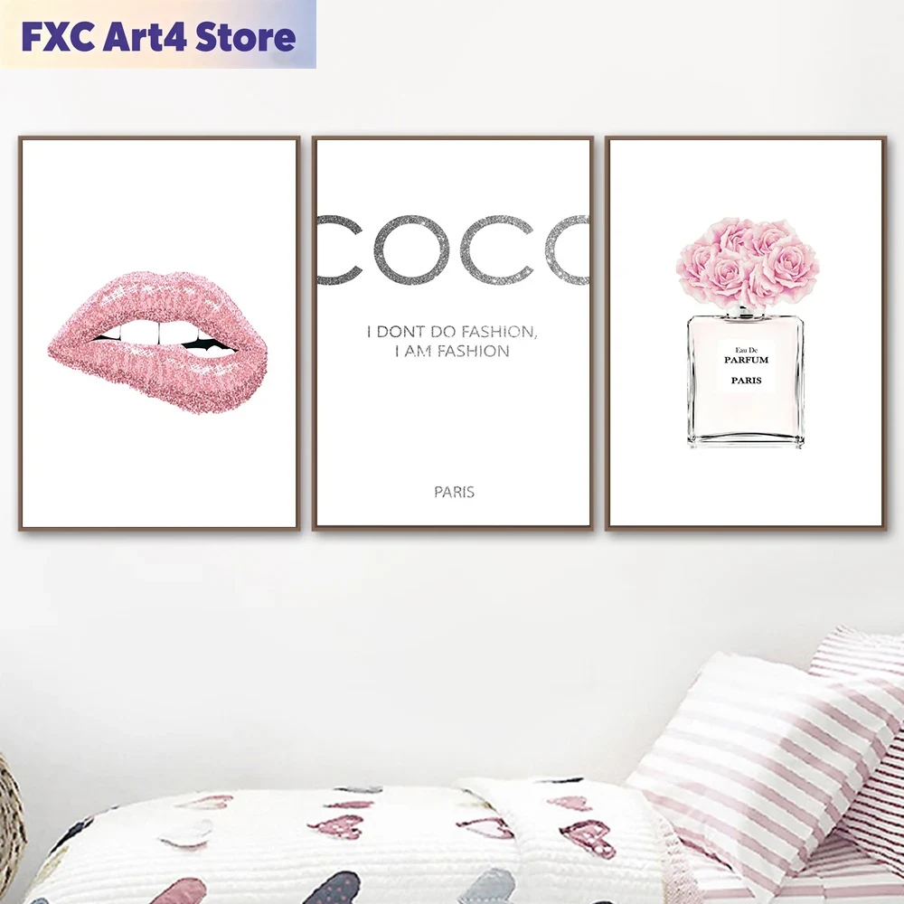 Poster dan Cetakan Bibir Merah - Perfume Quotes ulasan dan harga